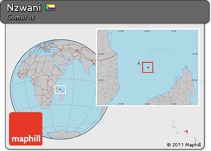 Gray Location Map of Nzwani