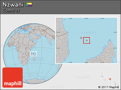 Gray Location Map of Nzwani