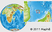 Physical Location Map of Nzwani, highlighted country, within the entire country