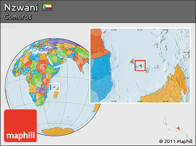 Political Location Map of Nzwani