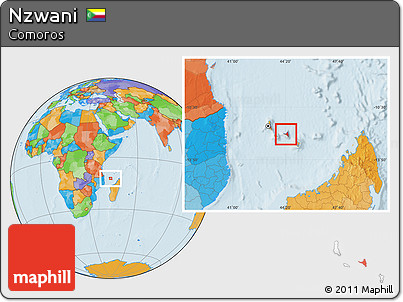 Political Location Map of Nzwani