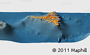 Political Panoramic Map of Nzwani, darken