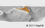 Political Panoramic Map of Nzwani, desaturated