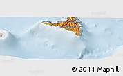 Political Panoramic Map of Nzwani, lighten