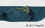 Satellite Panoramic Map of Nzwani, darken