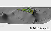 Satellite Panoramic Map of Nzwani, desaturated