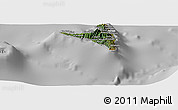 Satellite Panoramic Map of Nzwani, lighten, desaturated