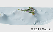 Satellite Panoramic Map of Nzwani, lighten