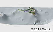 Satellite Panoramic Map of Nzwani, lighten, semi-desaturated