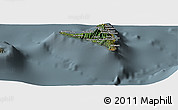 Satellite Panoramic Map of Nzwani, semi-desaturated
