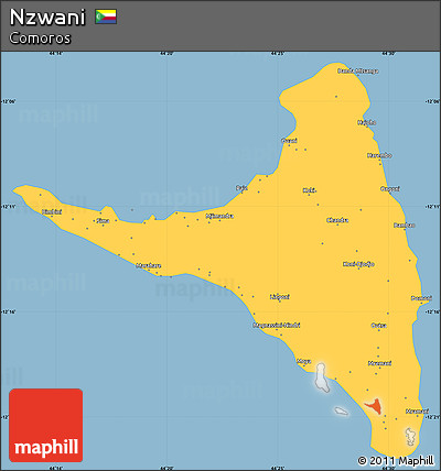 Savanna Style Simple Map of Nzwani