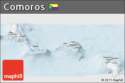 Classic Style Panoramic Map of Comoros, single color outside