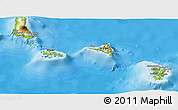 Physical Panoramic Map of Comoros, political shades outside