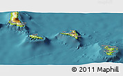 Physical Panoramic Map of Comoros, satellite outside
