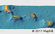 Political Panoramic Map of Comoros, satellite outside