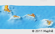 Political Panoramic Map of Comoros, shaded relief outside