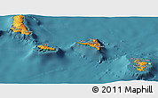 Political Panoramic Map of Comoros, single color outside, satellite sea