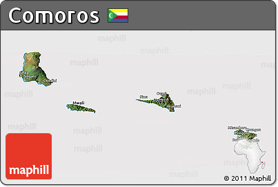 Satellite Panoramic Map of Comoros, cropped outside