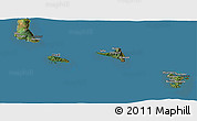 Satellite Panoramic Map of Comoros, darken, land only