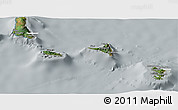 Satellite Panoramic Map of Comoros, lighten, semi-desaturated