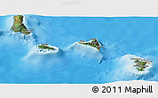 Satellite Panoramic Map of Comoros, political shades outside