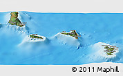 Satellite Panoramic Map of Comoros, shaded relief outside