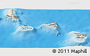 Shaded Relief Panoramic Map of Comoros, darken, land only