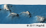 Shaded Relief Panoramic Map of Comoros, darken