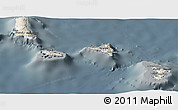 Shaded Relief Panoramic Map of Comoros, darken, semi-desaturated