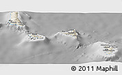 Shaded Relief Panoramic Map of Comoros, desaturated