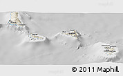 Shaded Relief Panoramic Map of Comoros, lighten, desaturated
