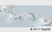Shaded Relief Panoramic Map of Comoros, lighten, semi-desaturated