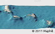 Shaded Relief Panoramic Map of Comoros, satellite outside
