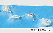Shaded Relief Panoramic Map of Comoros, single color outside