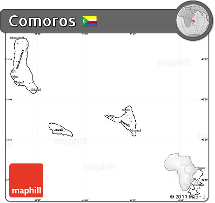 Blank Simple Map of Comoros, cropped outside