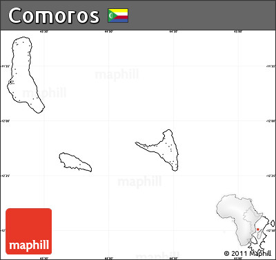 Blank Simple Map of Comoros, no labels