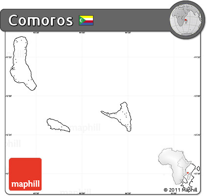Blank Simple Map of Comoros, no labels