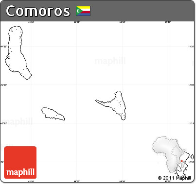Blank Simple Map of Comoros, no labels