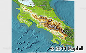 Physical 3D Map of Costa Rica, satellite outside