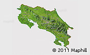 Satellite 3D Map of Costa Rica, cropped outside