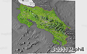 Satellite 3D Map of Costa Rica, desaturated