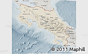 Shaded Relief 3D Map of Costa Rica, semi-desaturated