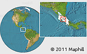 Satellite Location Map of Atenas, highlighted country