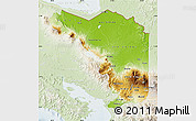 Physical Map of Alajuela, lighten