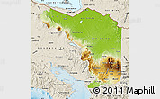 Physical Map of Alajuela, shaded relief outside