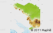 Physical Map of Alajuela, single color outside