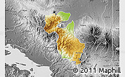 Physical Map of San Ramon, desaturated