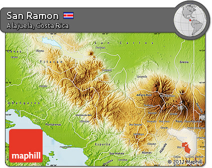 Physical Map of San Ramon