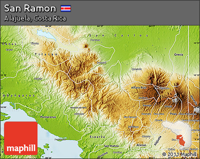 Physical Map of San Ramon