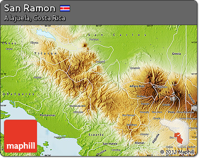 Physical Map of San Ramon